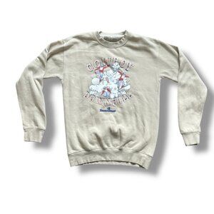 Steamboat Cowboy Downhill Tan Crewneck Sweatshirt Unisex Size Small Cowgirl EUC